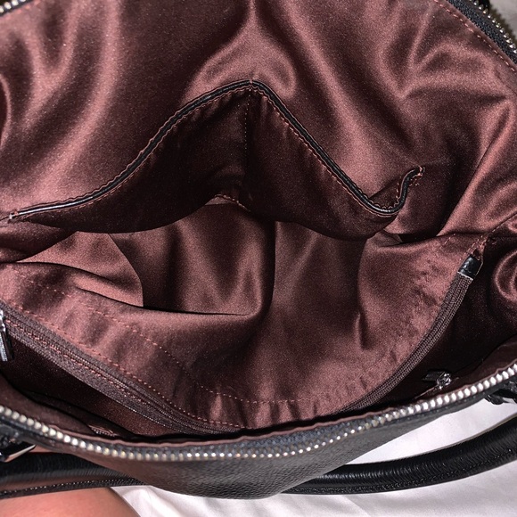 Heshe black genuine leather satchel handbag - Picture 14 of 15